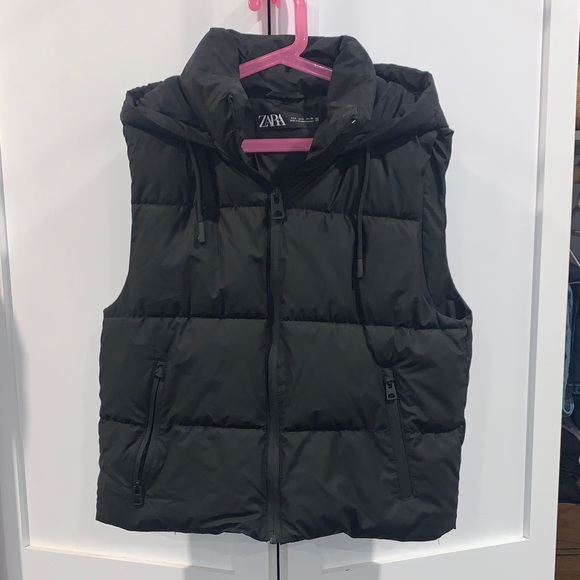 Zara Jackets & Blazers - Zara Womens Charcoal Hooded Vest
